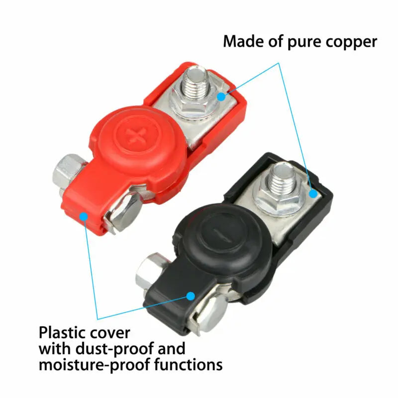 2X Auto Battery Terminal Cable Clamp Negative Positive Top-Post For Toyota Car Cable Connector Battery Main Cable Top Post Clamp