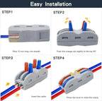 SPL2/3/4/5 Quick Wiring Terminal, PCT Parallel Wire Connector Junction Box, 1‑in 2/3/4/5‑Out Splitter for Lamp/Lighting