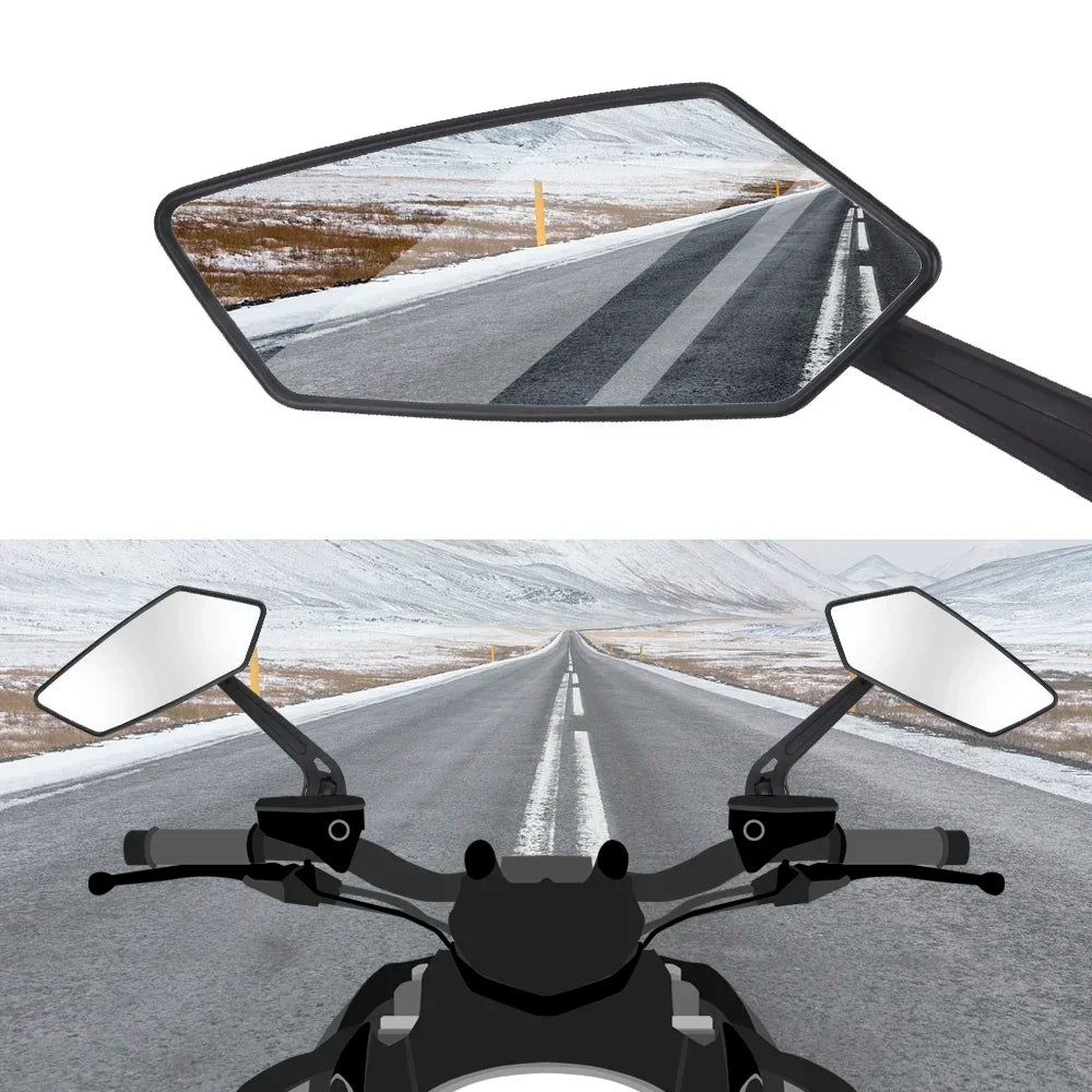 360° Rotating Wide Angle Bicycle Mirror Impact Resistant with Extra Large View Surface Seamless Handlebar Mount Bike amagi