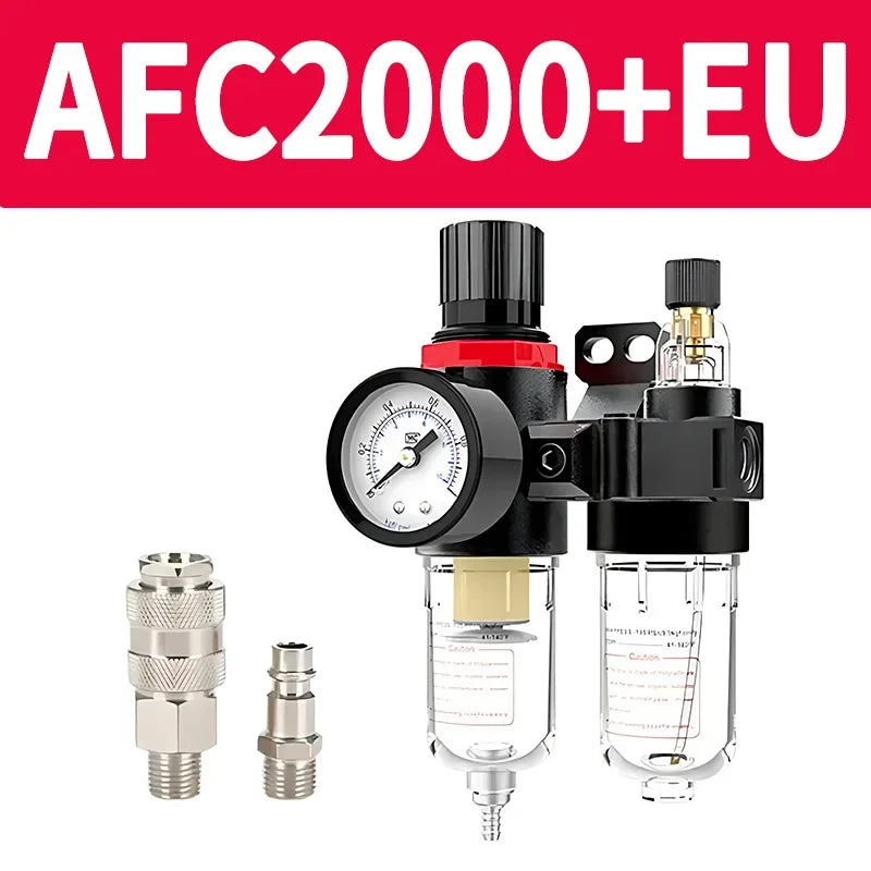 1/5/20 Sets AFC2000 1/4 Air Compressor Oil Water Separator Filter Regulator Trap with Pressure Reducing Valve for Airbrush
