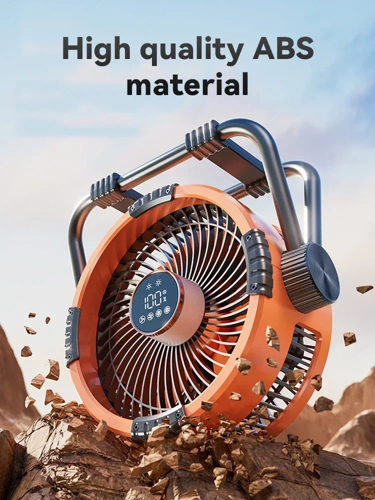Portable Camping Fan with LED Lantern Outdoor Tent Fan 20000mAh Rechargeable Battery Powered Fan for Camping Motorcycle Amagi
