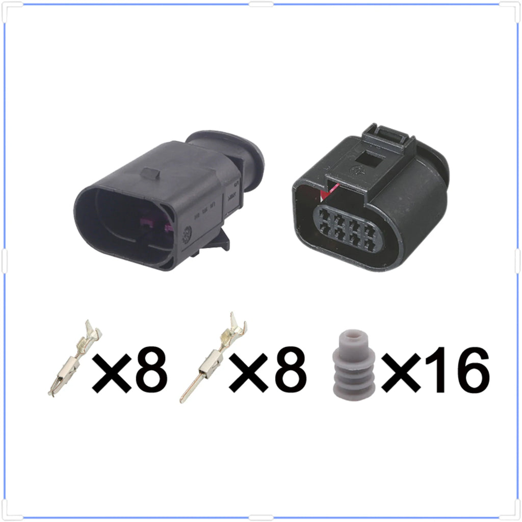 8Pin Connector Waterproof 1.5mm Male Female Connector Automobile Wiring Harness Cable Socket for VW Audi 1J0973814 1J0973714