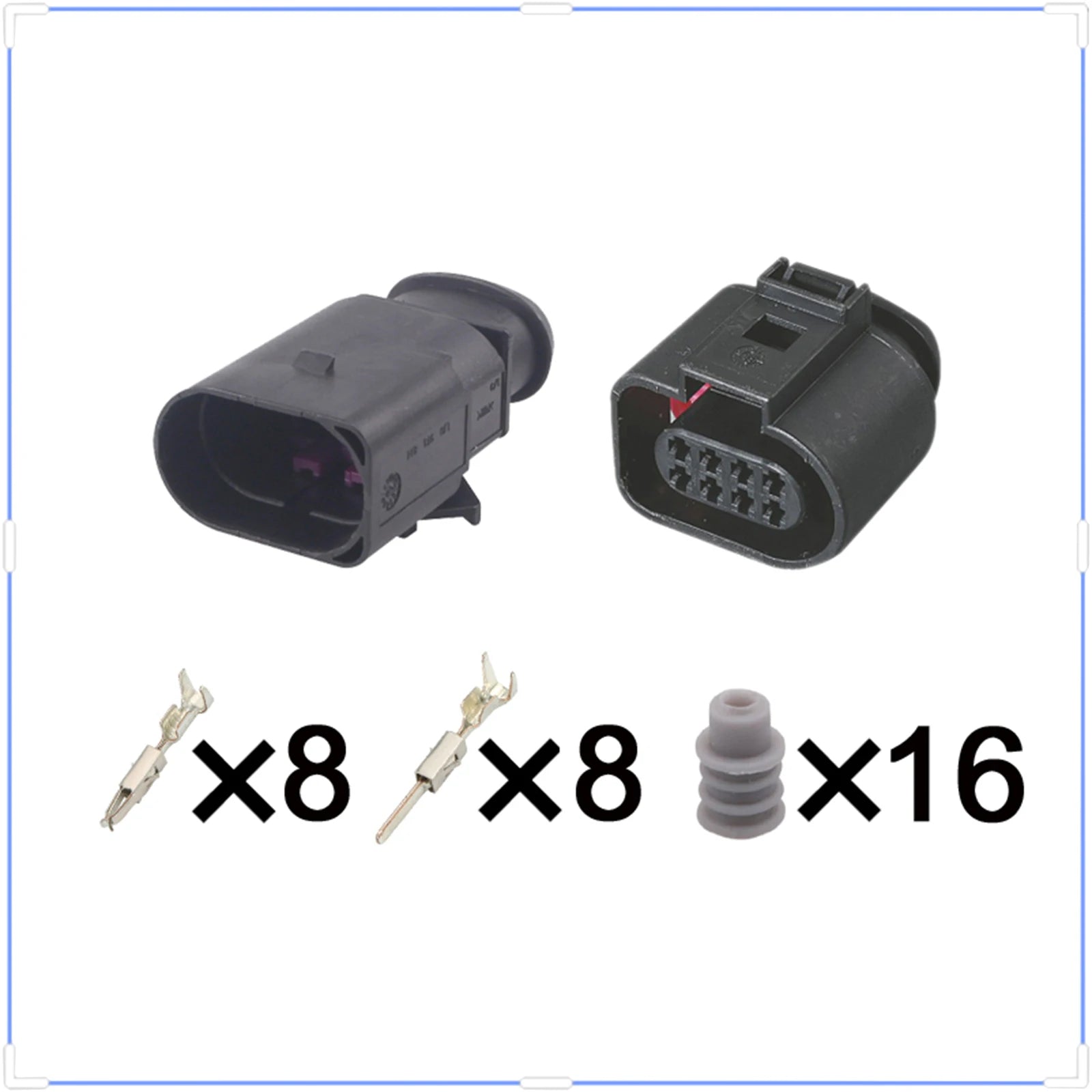 8Pin Connector Waterproof 1.5mm Male Female Connector Automobile Wiring Harness Cable Socket for VW Audi 1J0973814 1J0973714