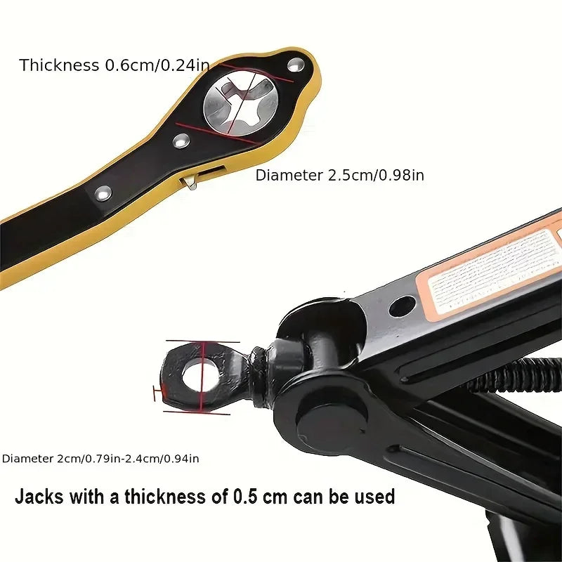 Auto Labor Saving Jack Cross Shaped Wrench Efficient Tire Changing Vehicle Tools Saving Car Scissor Ratchet Spanner Key Amagi