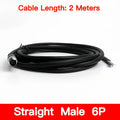 2m M8 Sensor Connector Cable, Straight & Right Angle Options, Male/Female, 3/4/5/6/8 Pin, Waterproof Molded Plug for Industry