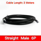 2m M8 Sensor Connector Cable, Straight & Right Angle Options, Male/Female, 3/4/5/6/8 Pin, Waterproof Molded Plug for Industry