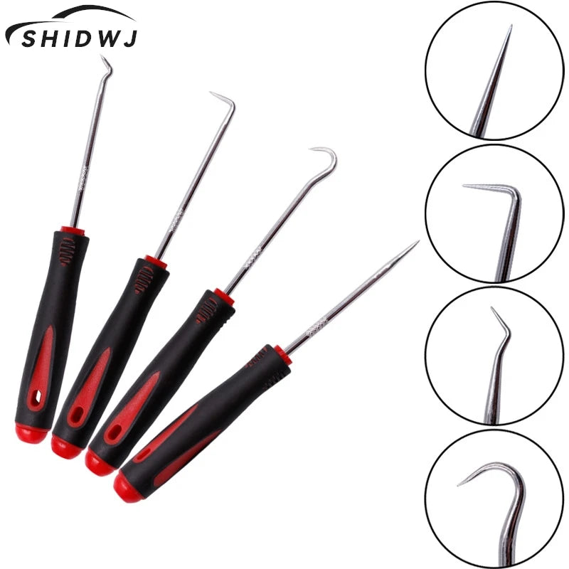 4Pcs Car Auto Vehicle Oil Seal Screwdrivers Set O-Ring Seal Gasket Puller Remover Pick Hooks Durable Tools
