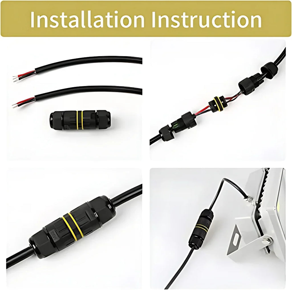 IP68 Outdoor Waterproof Junction Box Electrical Cable Connector, Easy to Install,M16 M20 M25 for Ø3.5-14mm Wire Range 2 Way