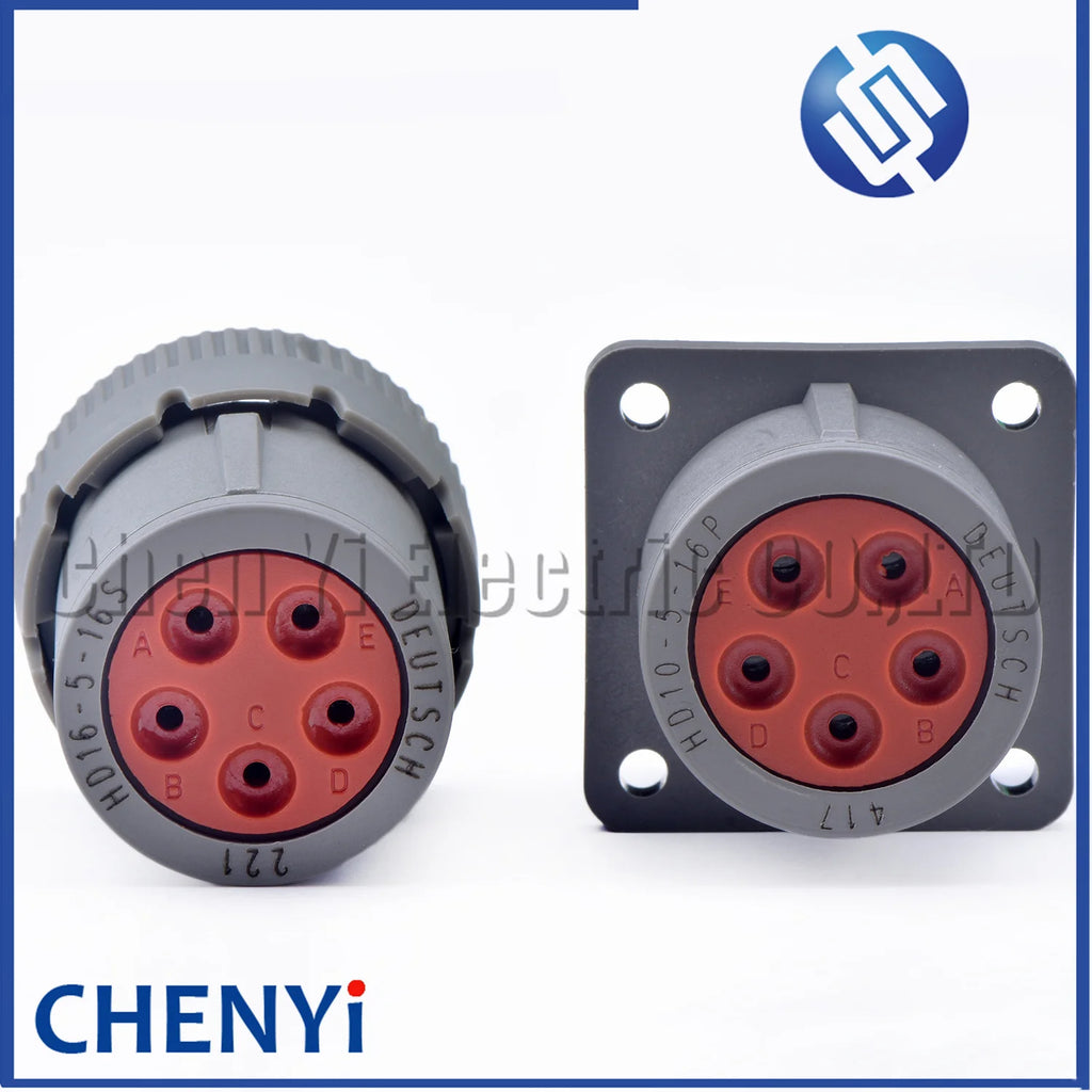 DEUTSCH Gray 5 Pin Waterproof connector HD16-5-16S HD10-5-16P HD10 1.5 Series Flame Retardant diagnosis Plug With pins