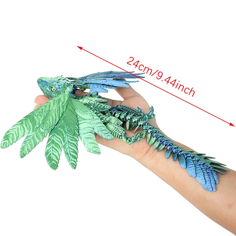 Feathered Wyvern Dragon, 3D Printed Dragon, Articulated Dragon, Fidget Dragon, 3D Printed Toys, Desktop Pet