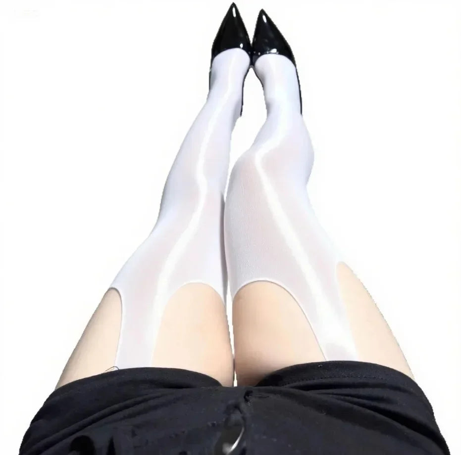 Women'S High Oil Content Glossy Horse Oil Stockings Thin 8D PantyhoseHollow Out Leggings Large Size Sheer Tights Long Sock Amagi