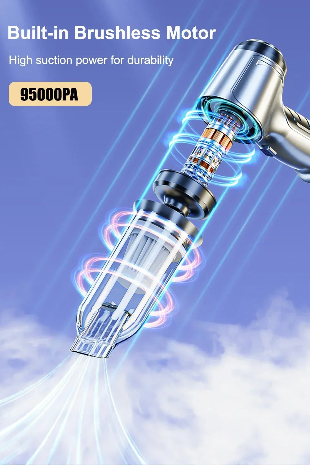 Car Vacuum Cleaner Strong Suction Cleaning Mini Machine Wireless Portable Handhled Blower Machine Air Duster for Home Appliances