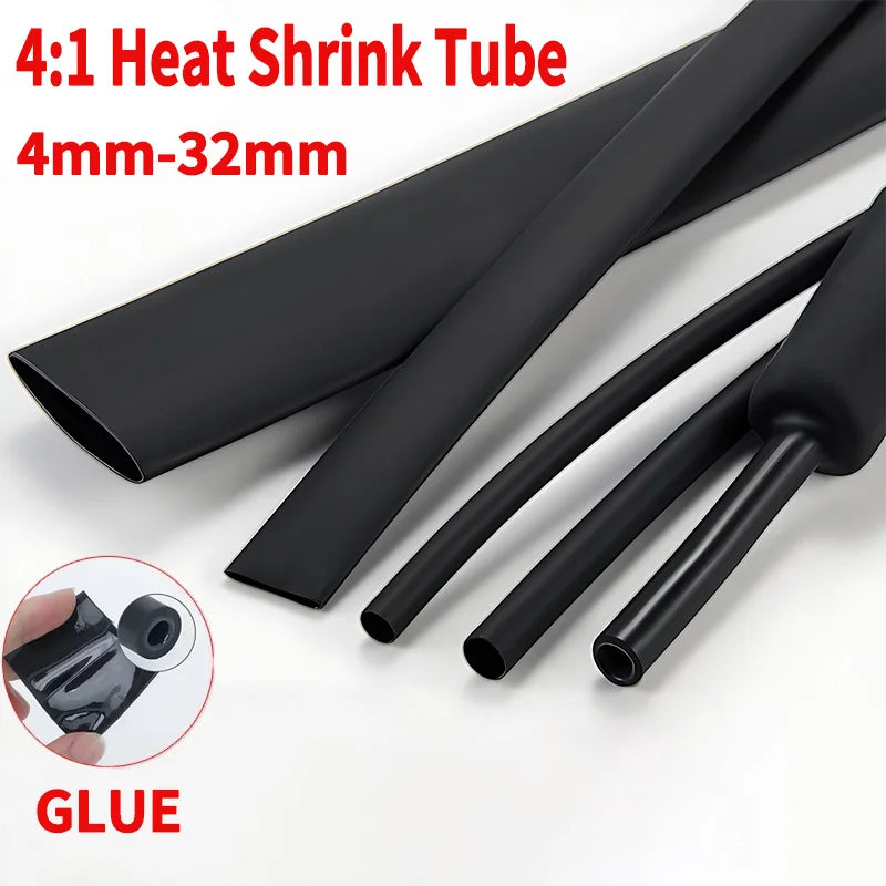 5Meter 4:1 Heat Shrink Tube with Glue Thermoretractile Heat Shrinkable Tubing Dual Wall Heat Shrink Tubing 4 6 8 12 16 20 24 32