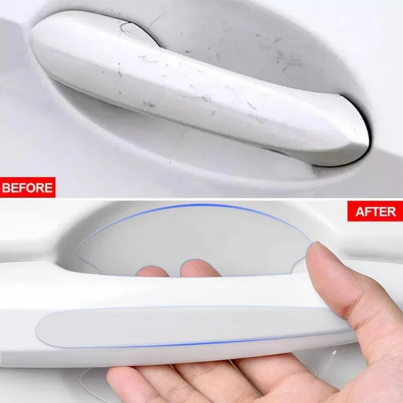 Car Door Bowl Handle clear Protective 8/4Pcs Stickers Universal Invisible transparent car Anti-collision Protection Strip Tools