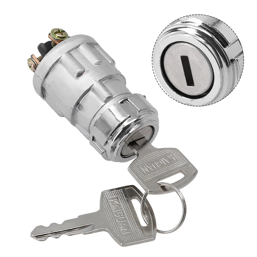 Car Boat Motorcycle Ignition Starter Switch 3 Position W/ 2 Key ON /OFF /Start Switch Lock Starter Switch