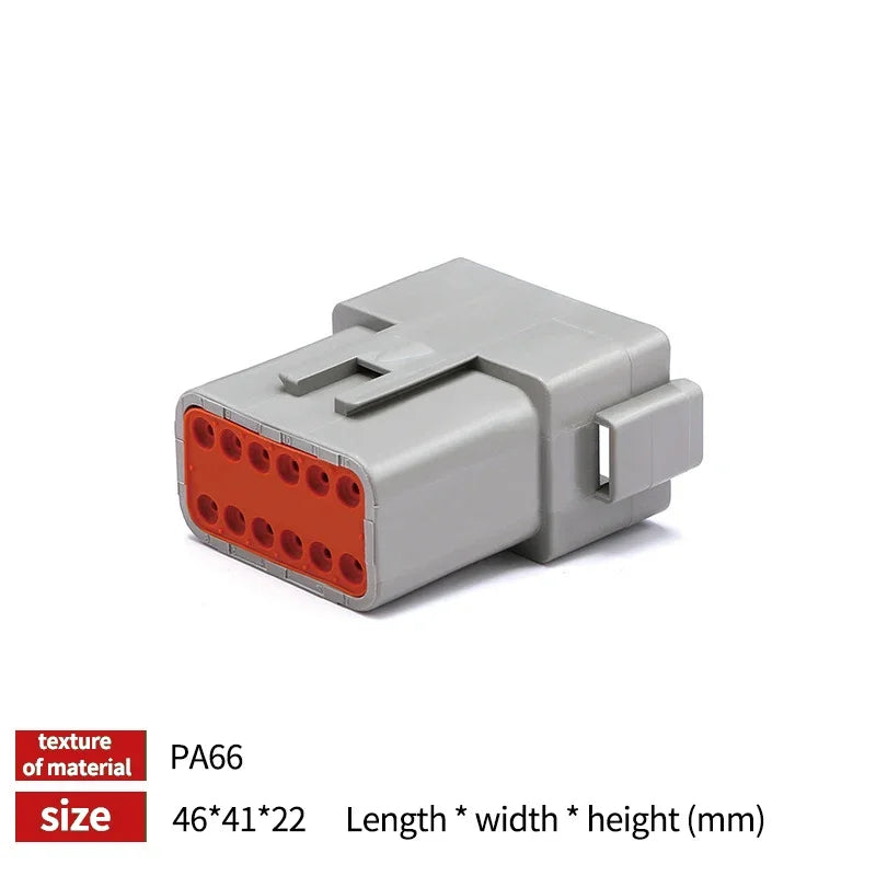 1Set Deutsch DT Series Multi-Pin Bundle (2P/3P/4P/6P/8P) | 22-16AWG Sealed Plug & Socket for Auto Electronics Upgrade DT04-2P