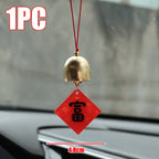 Car New Year Wind Chime Pendant New Auto Interior Bell Ornament Festive Blessings Text Car Mounted Chinese Style Decoration