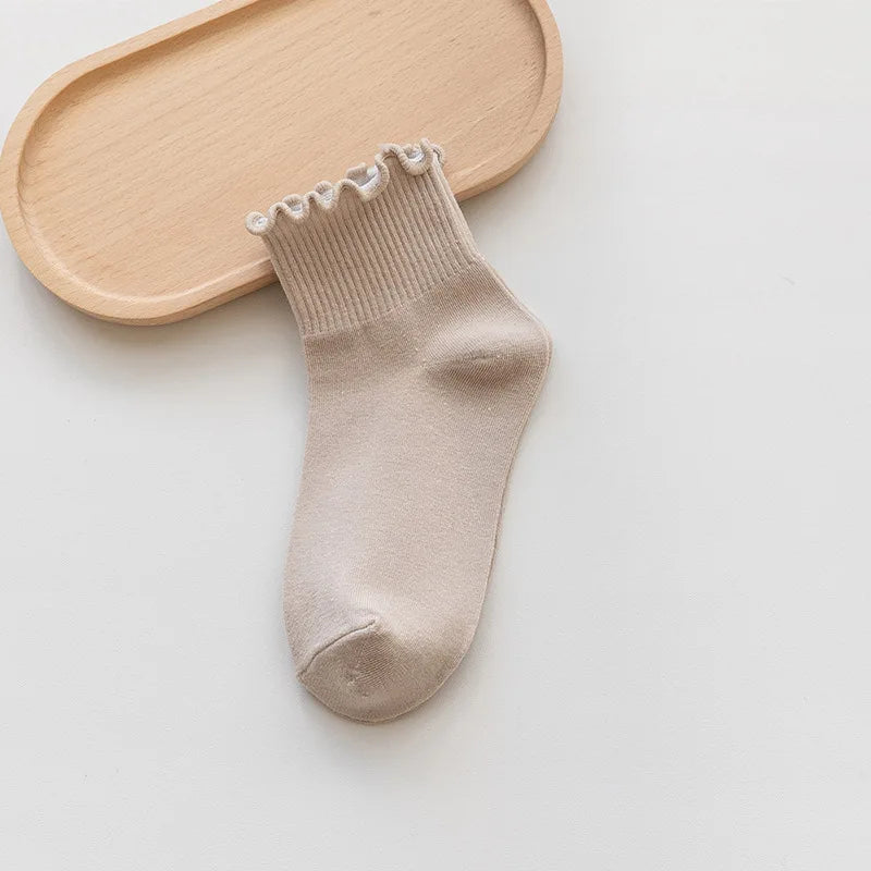 Socks Women's Mid-tude Autumn Fashion Ins Wooden Ear Socks Japanese Pile Pile Socks Preppy Sweet Socks For Women Amagi