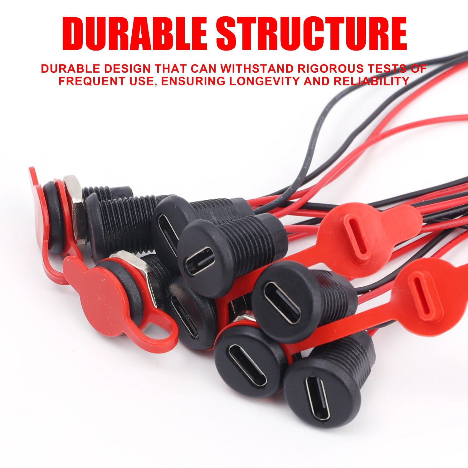 Type-C Female Chassis 2Pin Type-C Female Socket Connector Waterproof Jack Female Charging Port 3A USB-C Charger Plug Socket