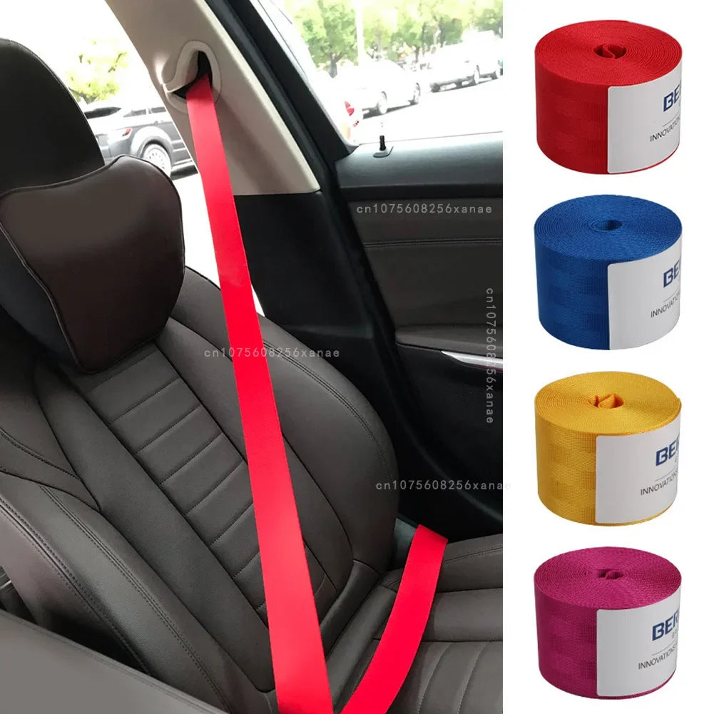 Car Seat Belt Auto Strengthen Seat Belt Webbing Fabric Racing Car Modified Seat Safety Belts Car Accessories Amagi