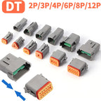 1Set Deutsch DT Series Multi-Pin Bundle (2P/3P/4P/6P/8P) | 22-16AWG Sealed Plug & Socket for Auto Electronics Upgrade DT04-2P