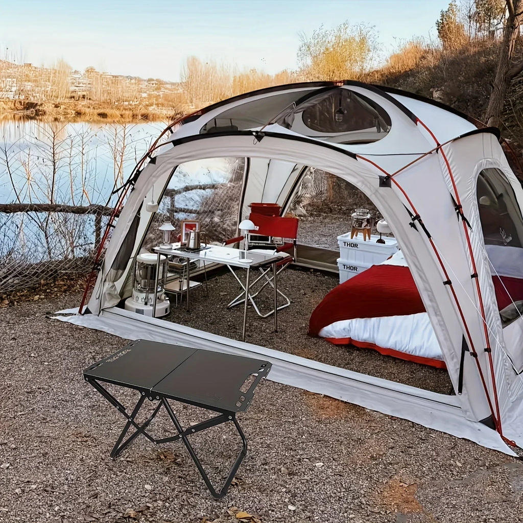 Multi Functional Outdoor Folding Table for Self Driving Hiking Convenient Metal Small Table Can Be Spliced To Hang Items Amagi