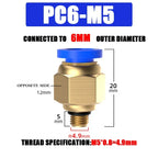 10/50PCS Pneumatic Fitting Air Connector PC 4mm 6mm 8mm 10mm 12mm Thread 1/8" 1/4" 3/8" 1/2" Hose Fittings Pipe Quick Connectors