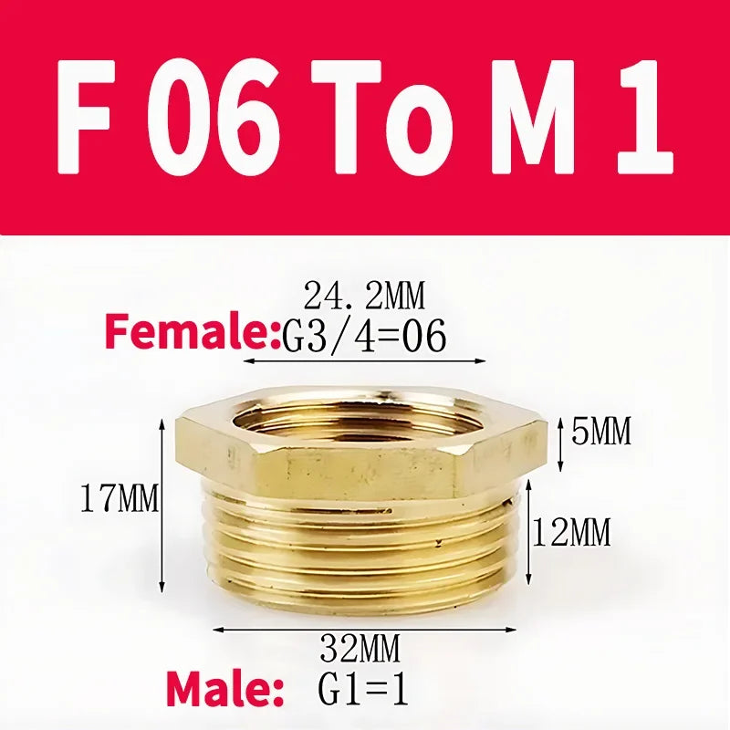Brass BSP Reducing Hexagon Bushing Adapter Fitting,Male to Female Connector for Fuel,Water,Gas,Oil,1/8" 1/4" 3/8" 1/2" 3/4" 1"
