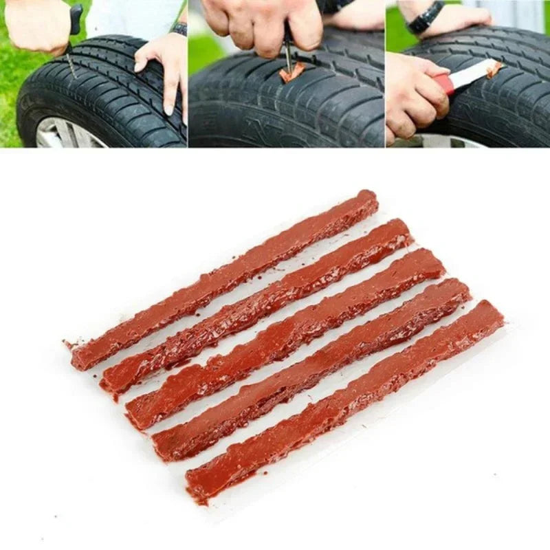 5-50pcs Car Tire Repair Strip Motorcycle Tubeless Tyre Wheels Puncture Plug Seal Tape Repair Tools Auto Vacuum Tire Rubber Strip