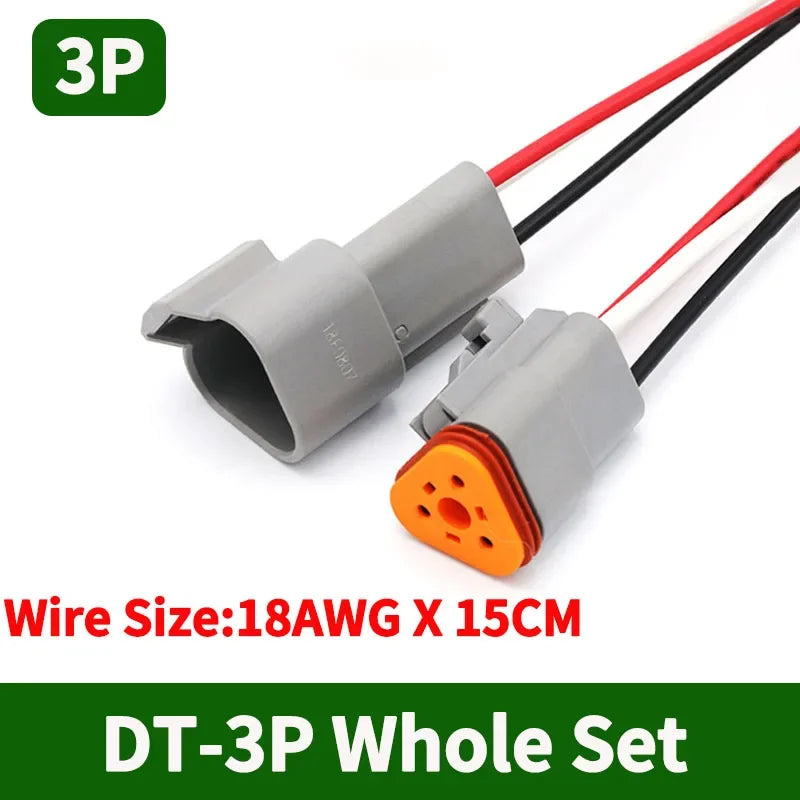 5/20/100 Sets Deutsch DT Connector With 15cm Wire Harness Waterproof Electrical Car Socket Plug DT06-2S DT04-2P 2/3/4/6/8/12P