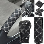 2 in 1 Set Car Faux Leather Gear Shift Knob Cover Hand Brake Cover Sleeve Car Interior Protect Cover Accessories New