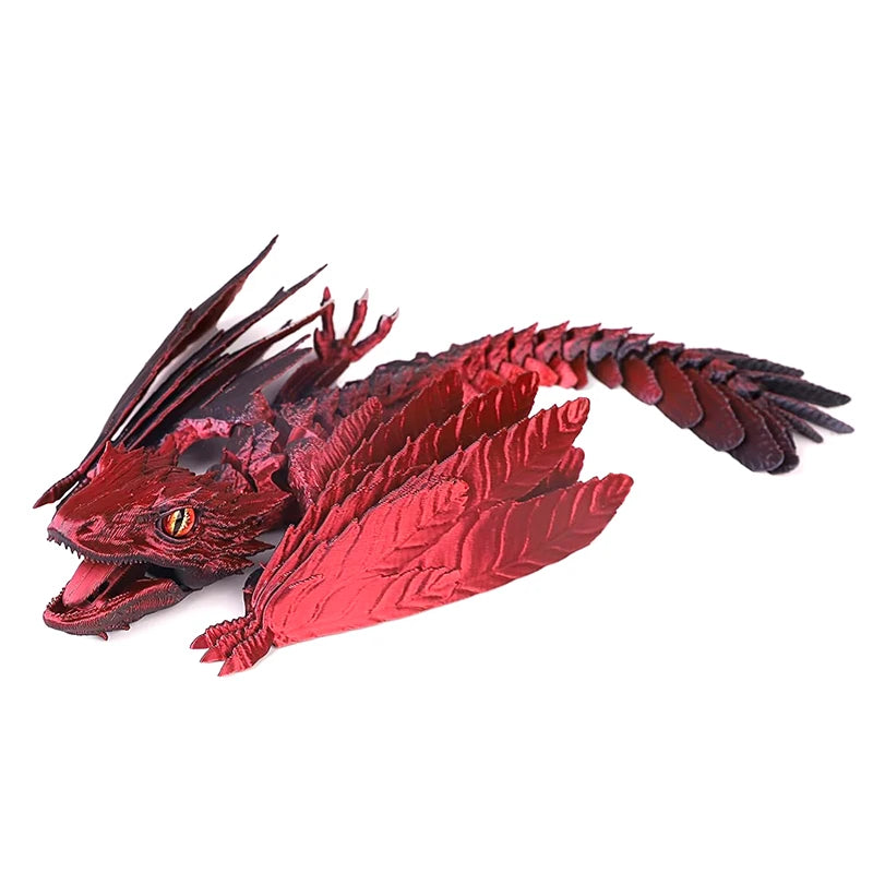 Feathered Wyvern Dragon, 3D Printed Dragon, Articulated Dragon, Fidget Dragon, 3D Printed Toys, Desktop Pet