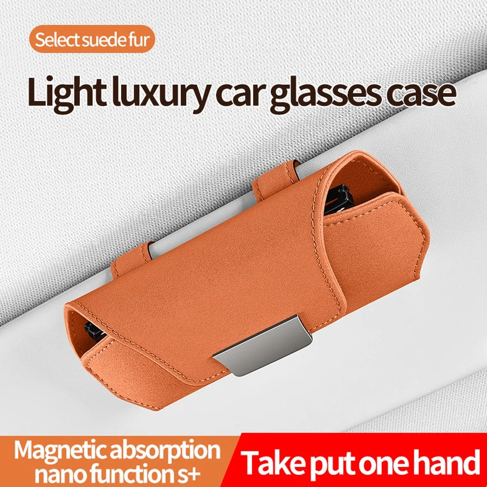 1PC Car Eyewear Organizer Car Glasses Case Suede Material Sun Visor Holder Car Sunglasses Holder Case Glasses Box