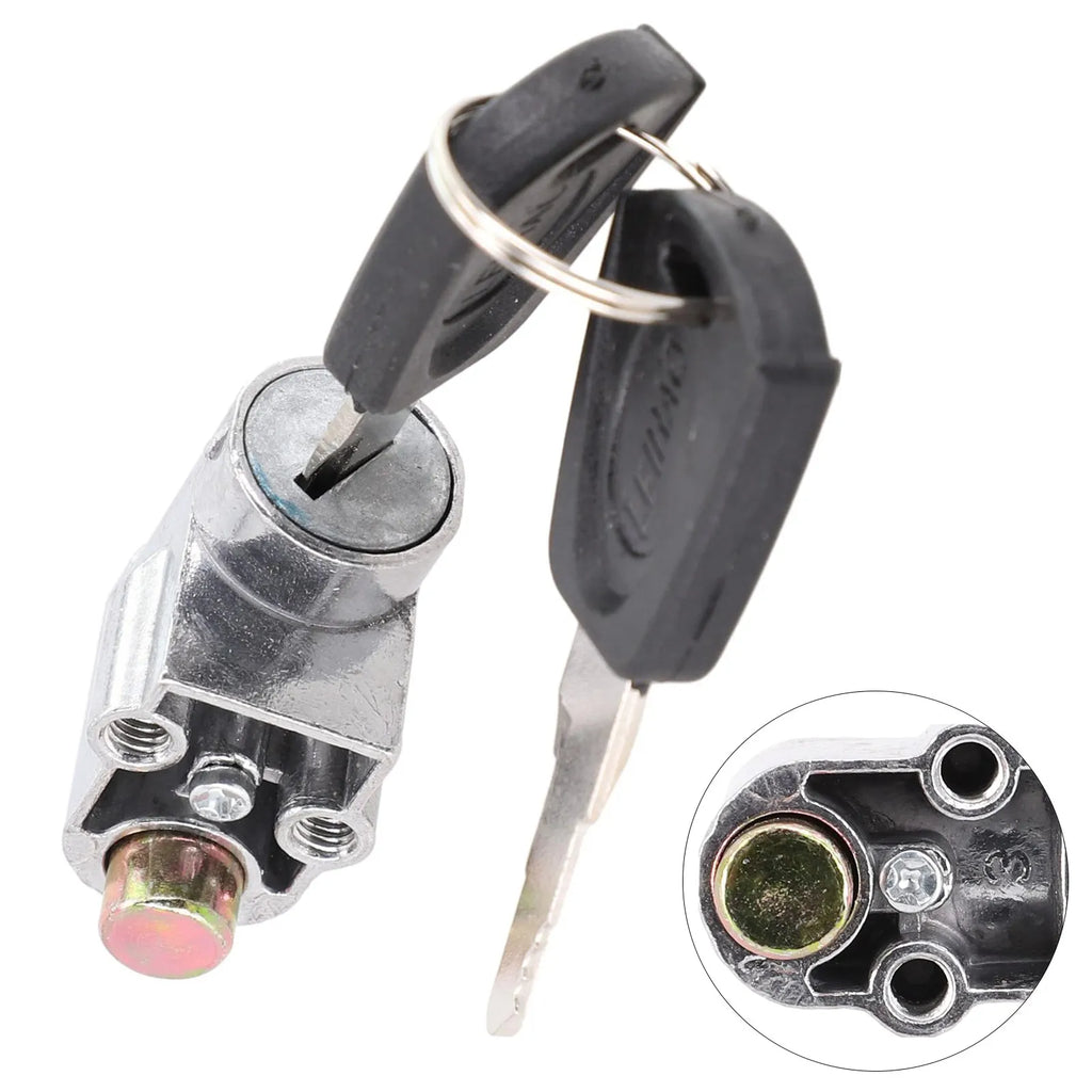 New Battery Safety Pack Box Lock W/2 Key Ignition Lock Metal For Motorcycle E-Bike Scooter Lgnition Switch Battery Safety Box