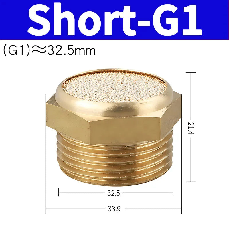 Air Fittings Brass Control Muffler Compressed Air Pneumatic Exhaust Muffler The Electromagnetic Valve Scarf Connector