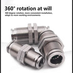 PM Type 304 Stainless Steel Bulkhead Pneumatic Connector, Push-In Hose Fitting 4mm–16mm for Air, Gas and Fluid Pipe Connection