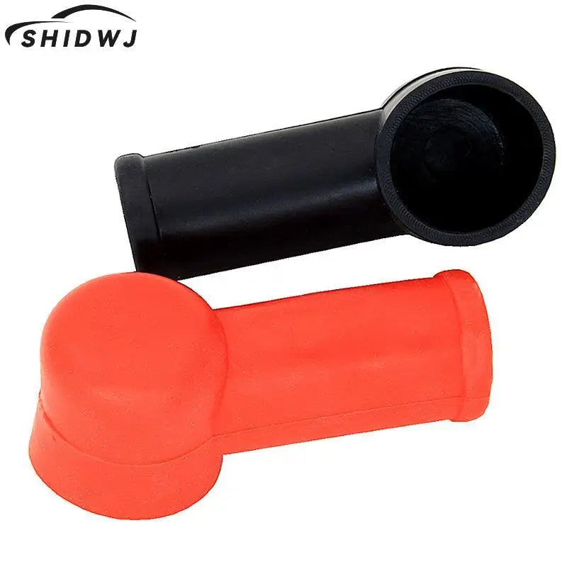 2pcs Rubber Car Motorcycles Battery Negative Positive Terminal Cover Cap Boot Insulating Protector Replacement Batteries