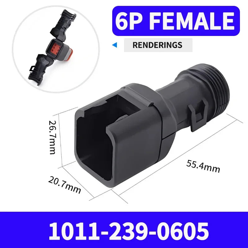 10/50 Sets 2-12P Male Female DT Connector Tail Clip Set with Corrugated Pipe Fixed Harness Clip,Protective Sheath 1011-235-0405
