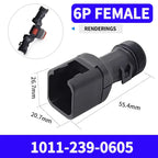 10/50 Sets 2-12P Male Female DT Connector Tail Clip Set with Corrugated Pipe Fixed Harness Clip,Protective Sheath 1011-235-0405