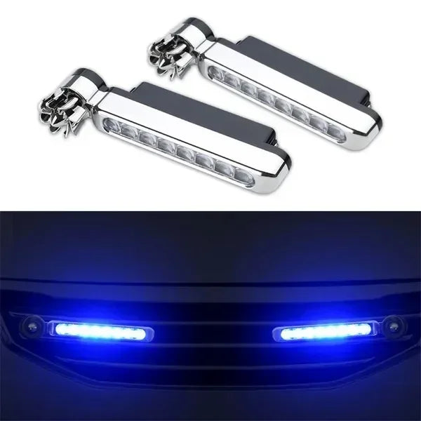 Wind Powered Car LED 8 LED DRL Daylight Running Light Auxiliary Lighting Rotation Fan Lamp Automobile Day Time Headlight Amagi