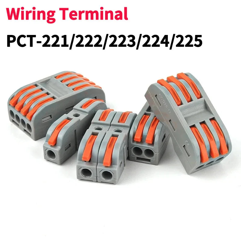 SPL2/3/4/5 Quick Wiring Terminal, PCT Parallel Wire Connector Junction Box, 1‑in 2/3/4/5‑Out Splitter for Lamp/Lighting