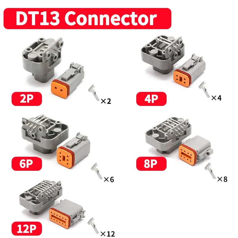 5/10/20Sets Deutsch DT Waterproof Connector Electrical Wire Socket Plug For Car 2P/3P/4P/6P/8P Kit Box Suit DT06-4S DT04-2P DT06
