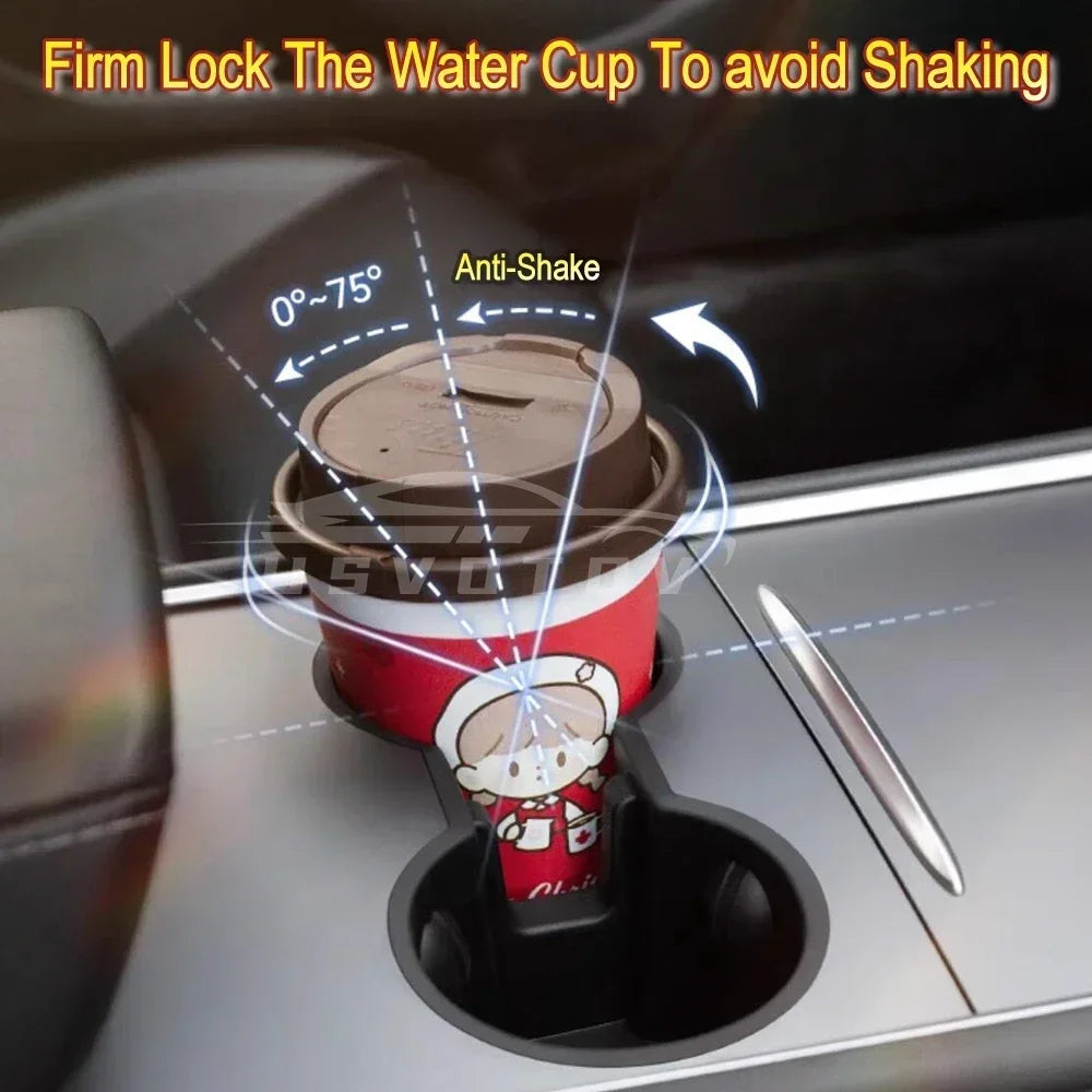 For Tesla Model 3 Y Highland Cup Holder Insert Mats Center Console Organizer Coaster Armrest Cupholder Car Accessories Amagi
