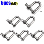 Stainless Steel D Ring Shackle HeavyDuty Ship Rigging Mooring Tow Recovery Clip Boat Vehicle Rope Chain Connector Metal Fastener