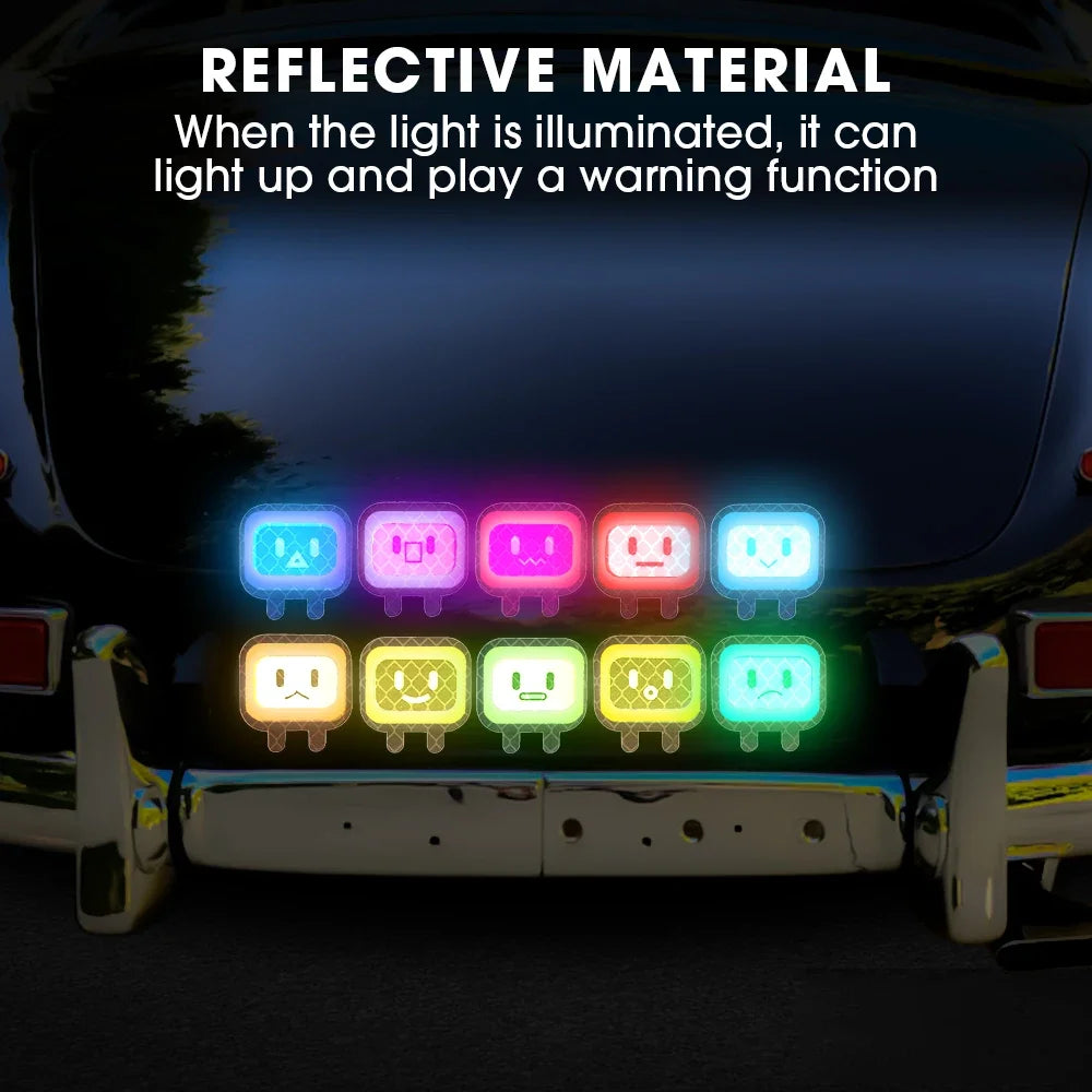 10/20PCS Car Stickers Decorative Reflective Motorcycle Personality Cute Square Auto Body Stickers Helmets Shielding Scratches