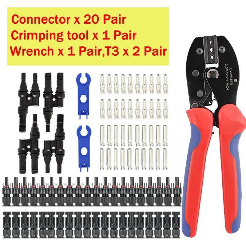 400/200/100/40/20/10 Pcs Photovoltaic Solar Connector 1000V30A Wholesale Panel Connectors Kit for PV/MC Cable 2.5/4/6mm²