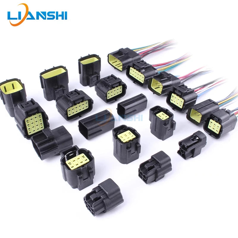AMP connector, automotive waterproof plug terminal connector, 4/6/8/12-core male and female mating 1.8 series plug