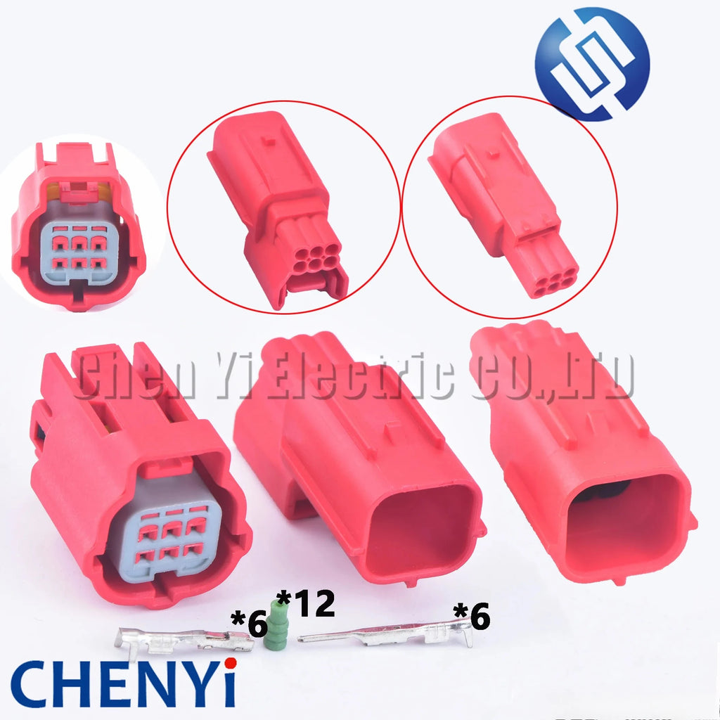 1 Set 6 Pin Car OBD Diagnostic Plug Auto Universal Socket Automotive Connector female protection cover 6189-7963 MWTPB-06-1A-R