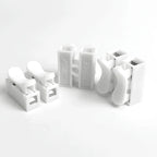 100PCS CH2 CH3 Quick Push Wire Connector, 2Pin 3Pin Spring Loaded Terminal Block,Flame Retardant Electrical Connector for Wiring