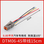 DTM04-2P automotive connector male and female for heavy-duty truck Dechi wiring harness waterproof plug DTM06-2S with wire